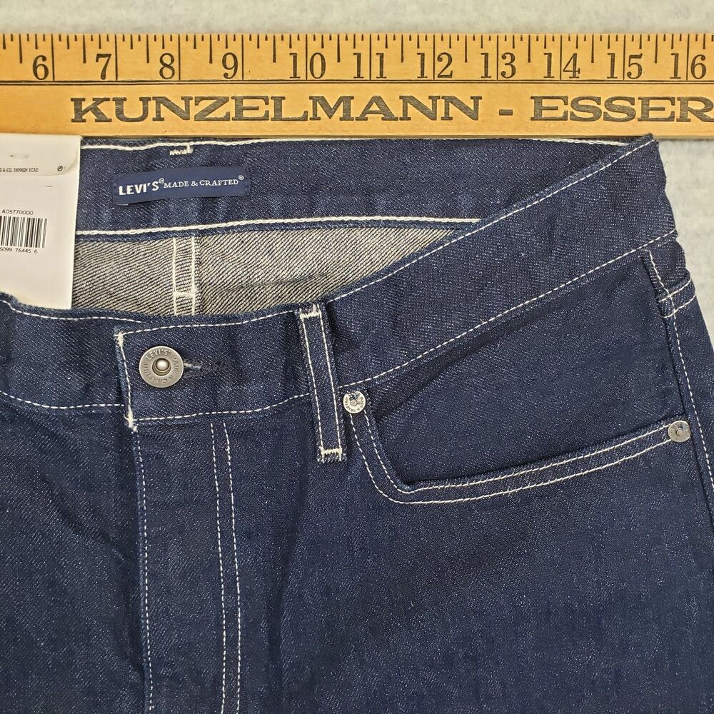 New! Levis Made & Crafted Cropped Flare Jeans Womens 30x24 Blue Cottonized Hemp - Picture 5 of 10